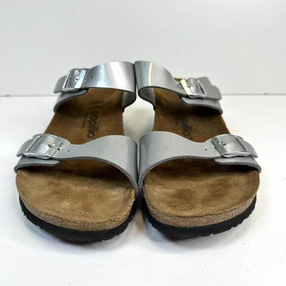 Birkenstock Papillio Dorothy Wedge Sandals Shoes Womens Size 42 US 11 Silver - Picture 2 of 9
